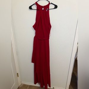 Red jump suit